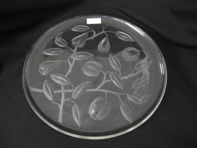 Intaglio Cut Glass Tray attributed