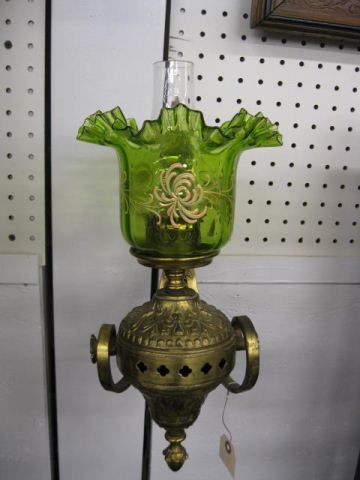 Victorian Wall Sconce Oil Lamp enameled
