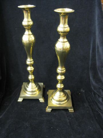 Pair of Brass Candlesticks 17''