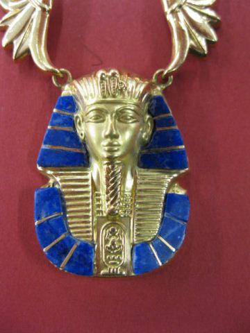 Deco King Tut Necklace gold filled 14e41e