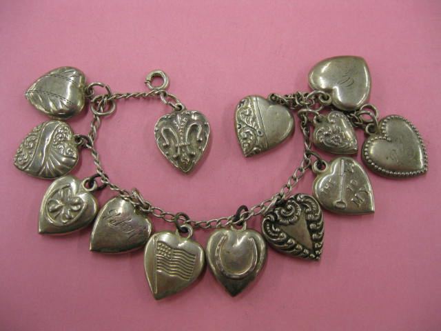 Antique Sterling Silver Heart Bracelet