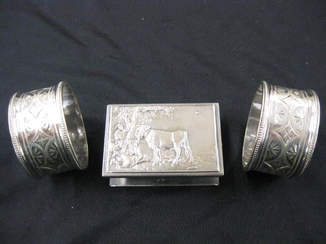 2 Victorian Silverplate Napkin 14e44a
