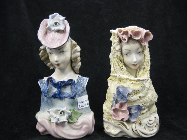 Two Corday Pottery Figurines bust