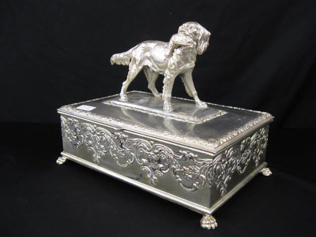 Victorian Silverplate Figural Humidorwith 14e469