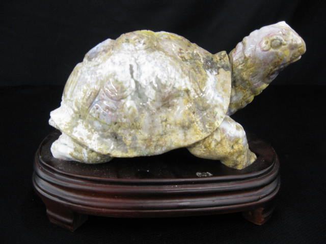 Carved Ocean Jasper Turtle Figurine