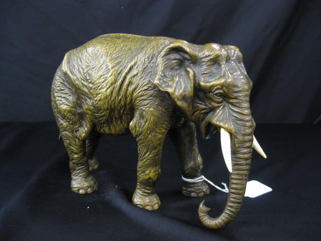 Bronze Elephant superb detail ivory