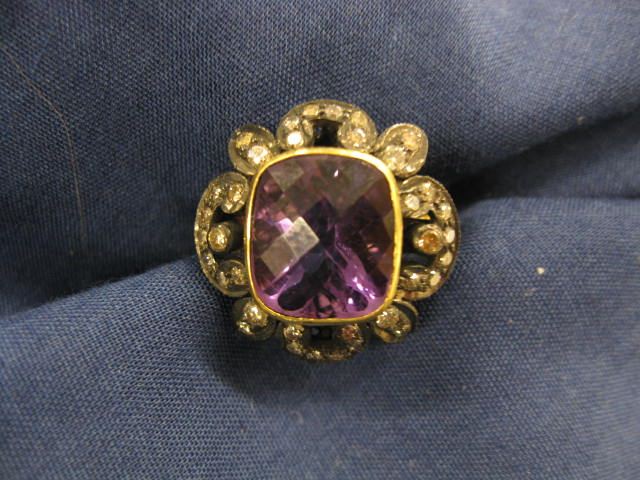 Amethyst Diamond Ring 8 34 carat 14e472