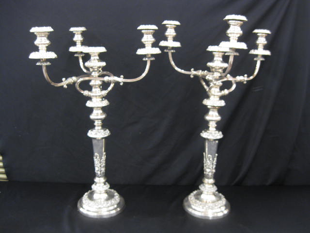 Pair of Sheffield Silverplate Candelabra