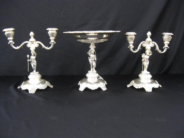 Figural Silverplate Console Set 14e481