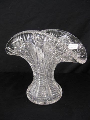 Cut Glass Fan Vase brilliant period 14e494