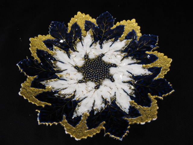 Meissen Porcelain Plate floraform cobalt