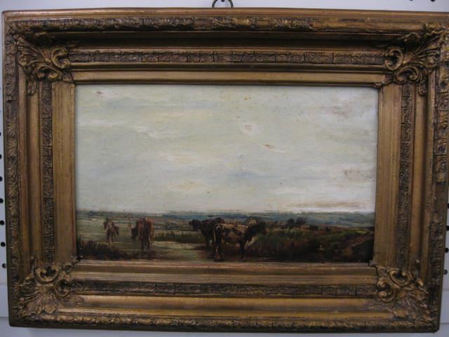 Victorian Oil on Canvas of Cows 14e4af