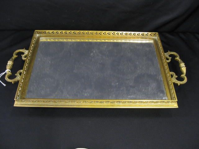 Baccarat Bronze Mirrored Tray handled 14e4df