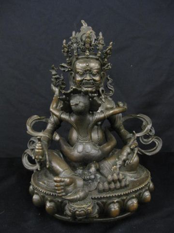 Oriental Bronze of a god 12 tall fine