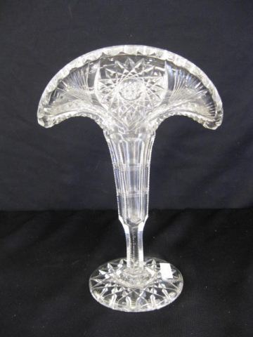 Cut Glass Fan Vase starburst  14e50e