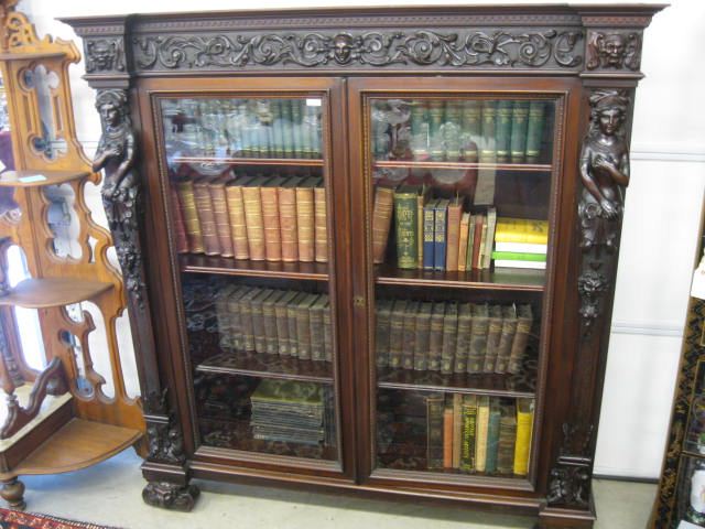 Horner Carved Mahogany Bookcase