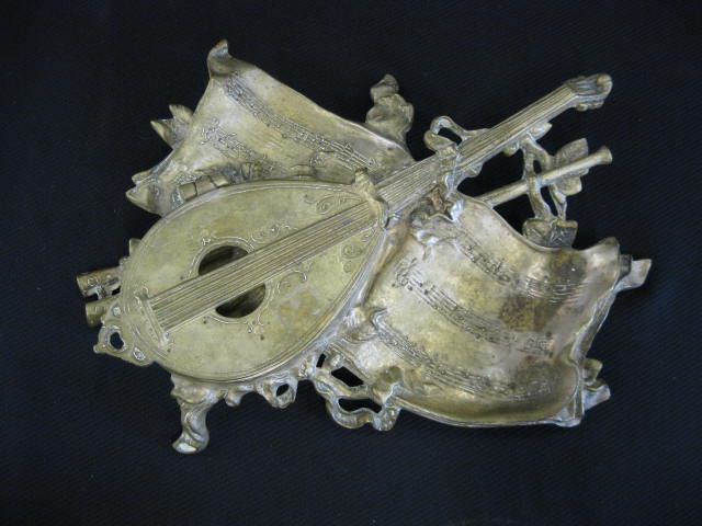 Figural Brass Inkwell of Mandolin 14e526