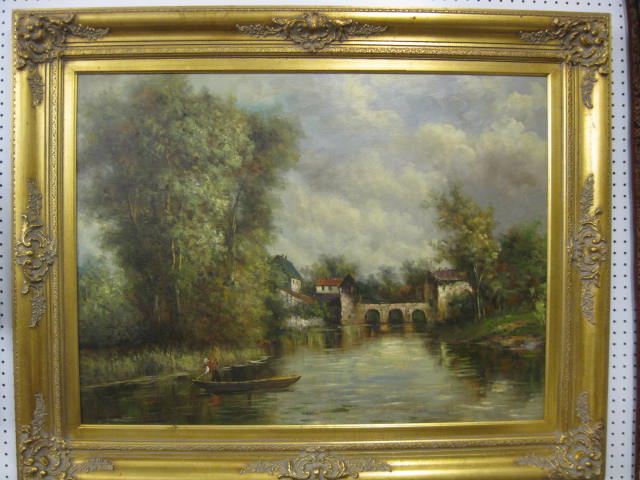 Fine Oil on Canvas of European 14e532