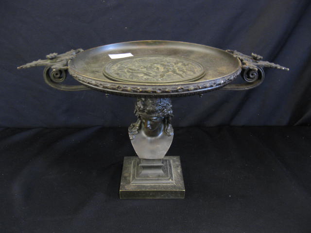 19th Century Bronze Tazza figural 14e52e