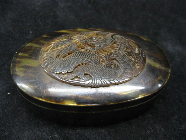 Chinese Carved Tortoise Shell Box 14e55a