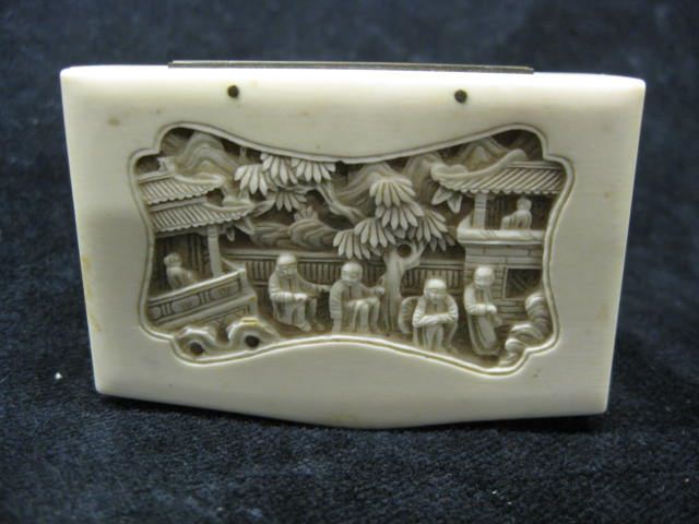Chinese Carved Ivory Box intaglio 14e558