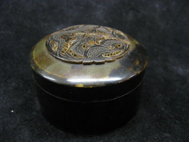 Chinese Carved Tortoise Shell Box 14e559