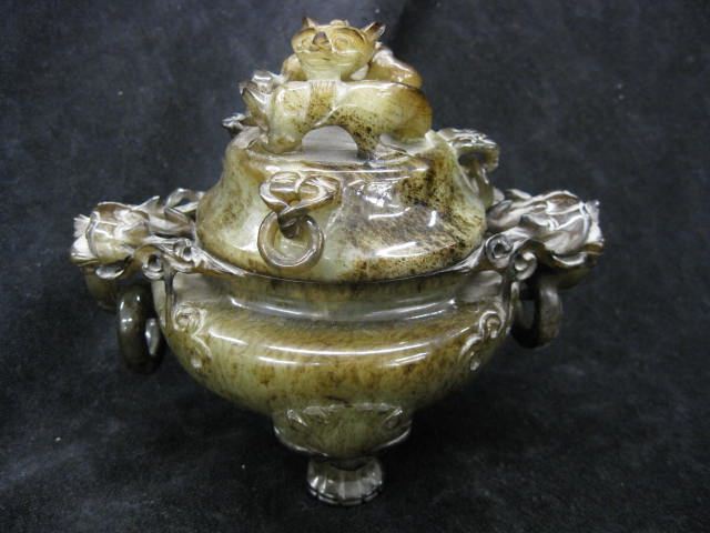 Chinese Carved Russet Jade Censor
