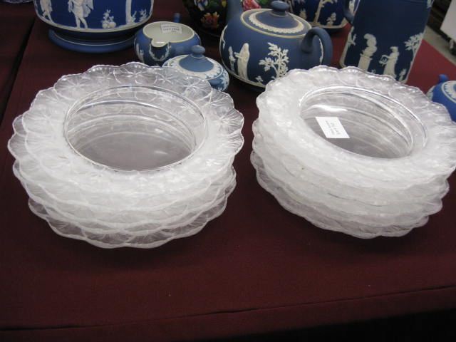 Set of 12 Lalique French Crystal Plates