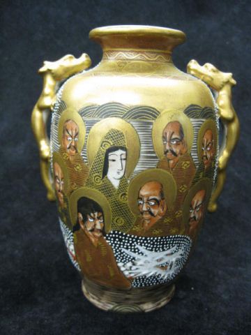 Japanese Satsuma Pottery Vase man 14e5a2