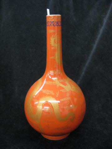 Oriental Porcelain Vase gold dragon