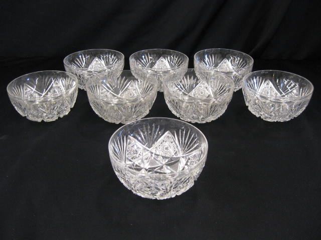 Set of 8 Cut Glass Bowls brilliant