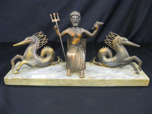 Art Deco Bronzed Grouping of Neptune  14e5d6