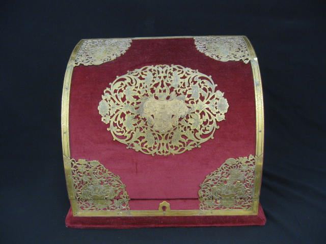 Victorian Letter Cabinet velvet with