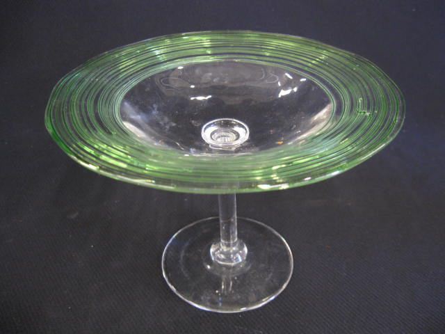 Steuben Art Glass Compote emerald 14e628