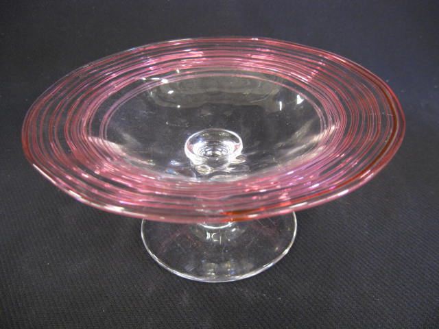 Steuben Art Glass Compote cranberry 14e629