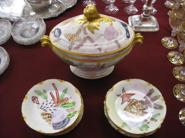 Handpainted Porcelain Seafood Service