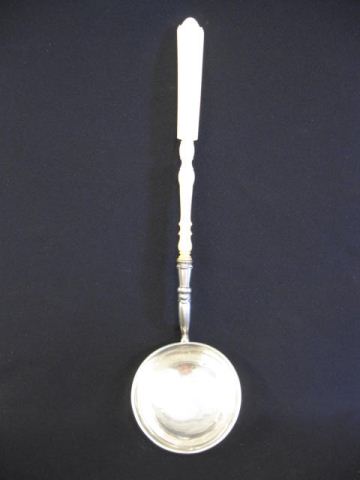 European Silver & Ivory Soup Ladle 19th