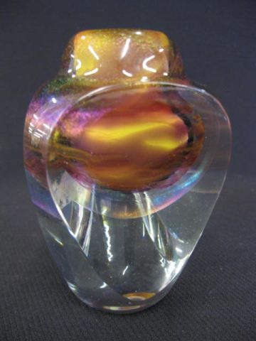 Jon Kuhn Art Glass Vase internally