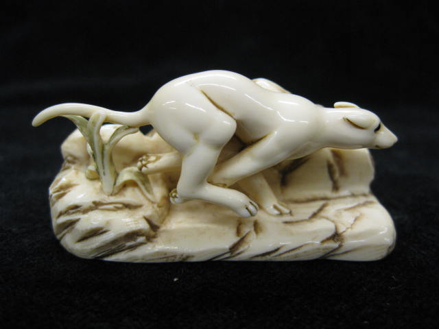 Carved Ivory Netsuke of a Running