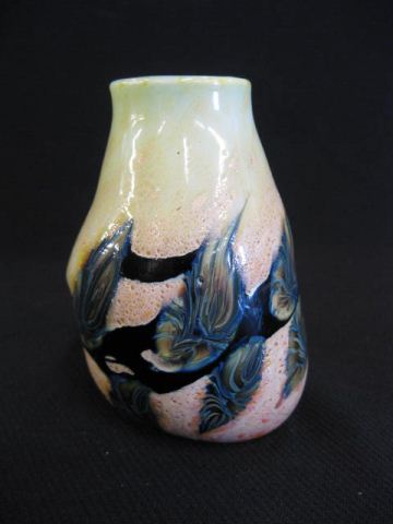 Lotton Art Glass Vase leaf & vine
