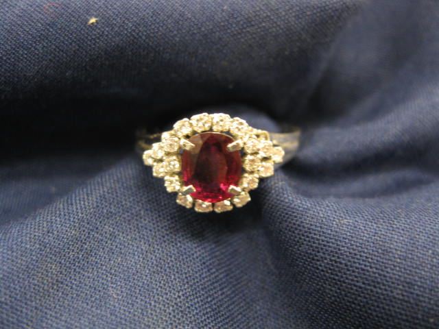 Ruby & Diamond Ring .75 carat oval