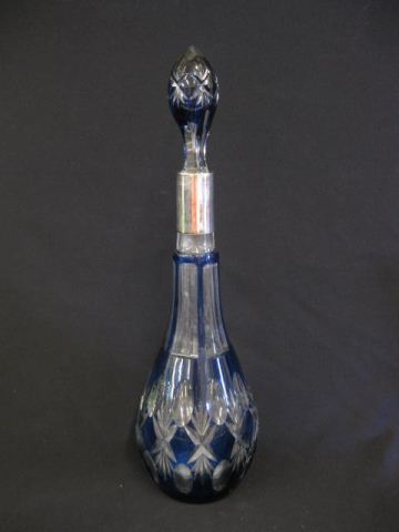 Blue Cut-to-Clear Decanter sterling