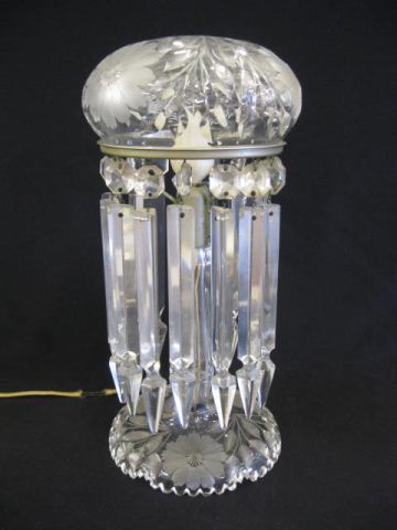 Cut Glass Table Lamp long tear