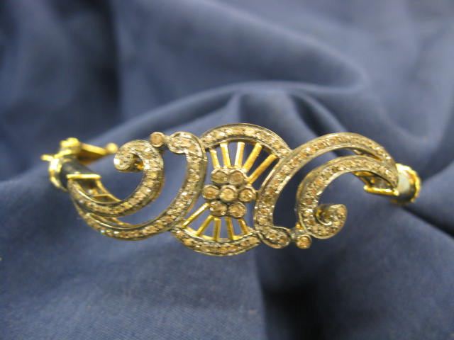 Diamond Bangle Bracelet rose cut 14e6f1