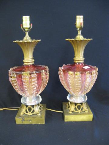 Pair of Murano Art Glass Lamps