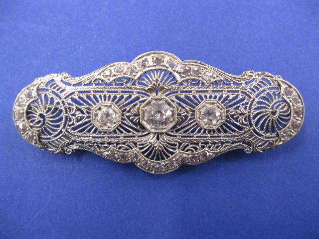 Antique Diamond Filigree Brooch