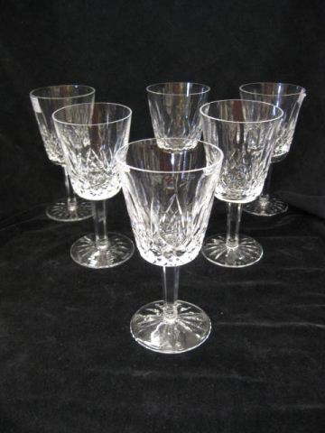 6 Waterford ''Lismore'' Cut Crystal