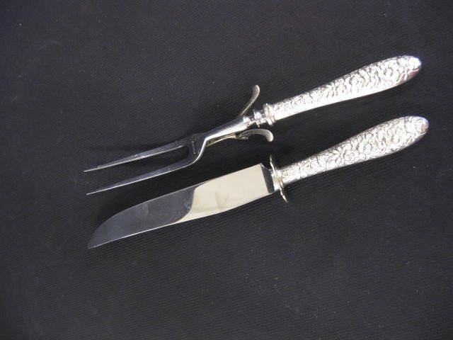 Sterling Silver Carving Set repousse