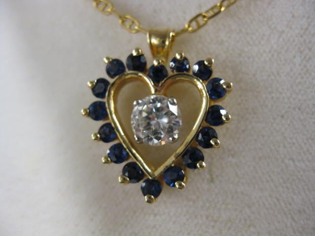 Diamond Sapphire Pendant high 14e705