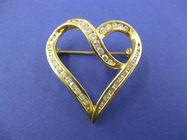 Diamond Heart Brooch 40 diamonds